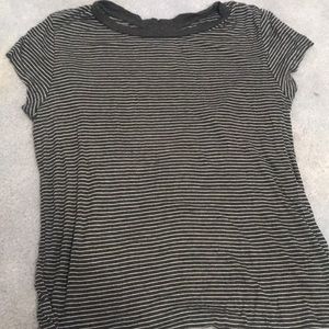 American Eagle grey and white striped tee